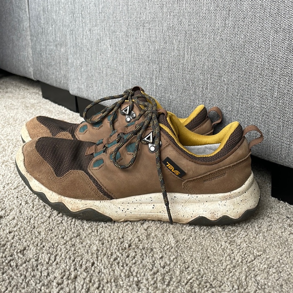 Teva Brown and Yellow Athletic Shoes
